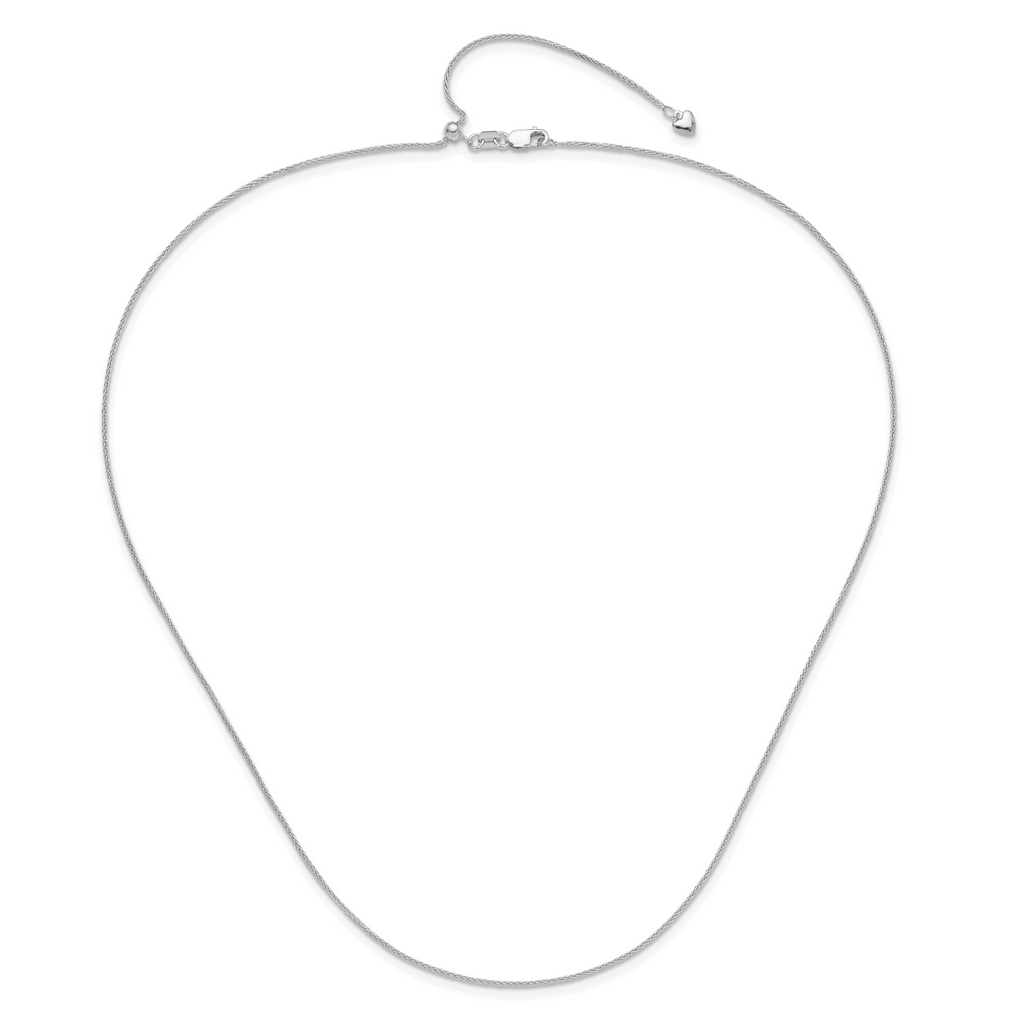 1.0mm 14K White Gold Wheat Chain - Sophia Jewelers