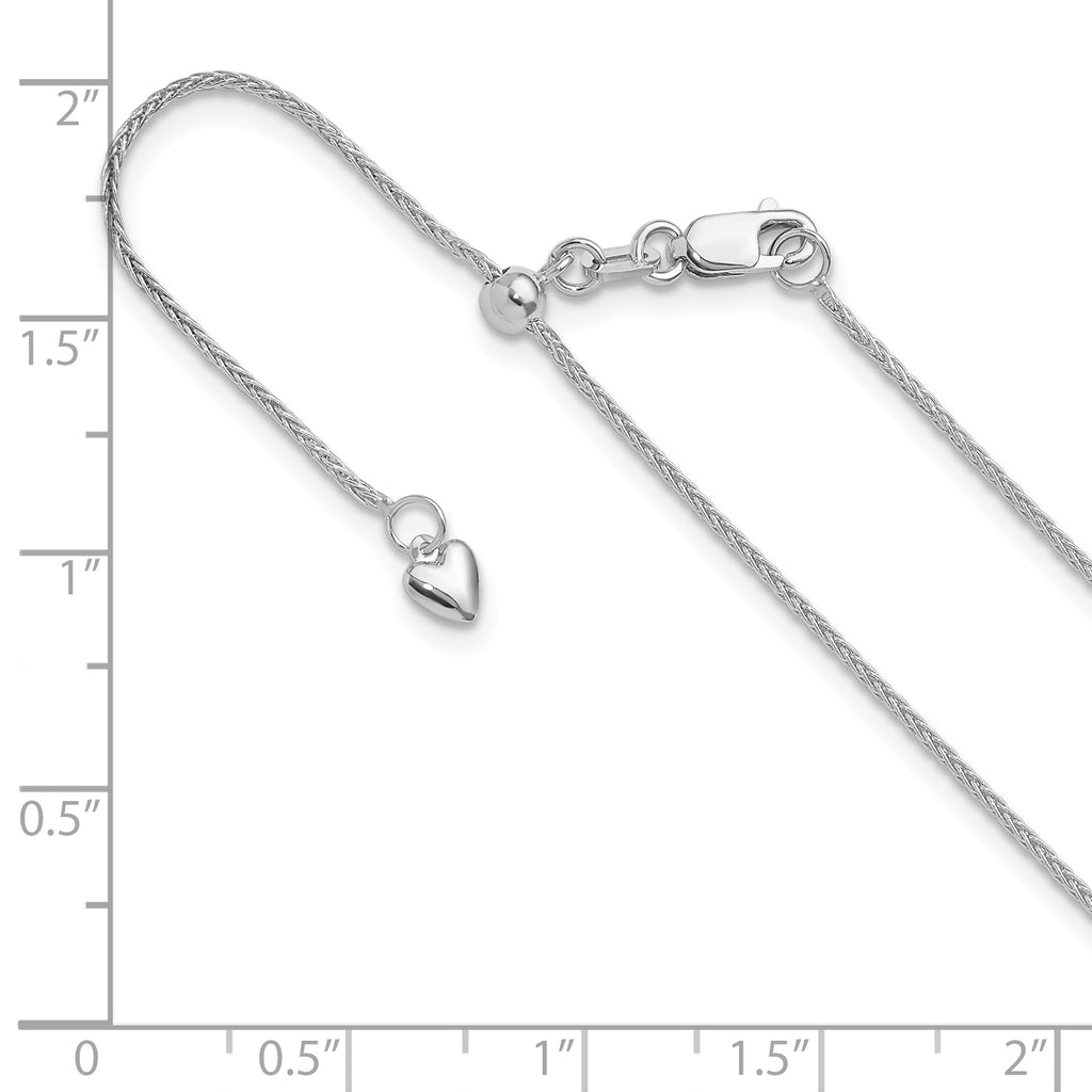 1.0mm 14K White Gold Wheat Chain - Sophia Jewelers