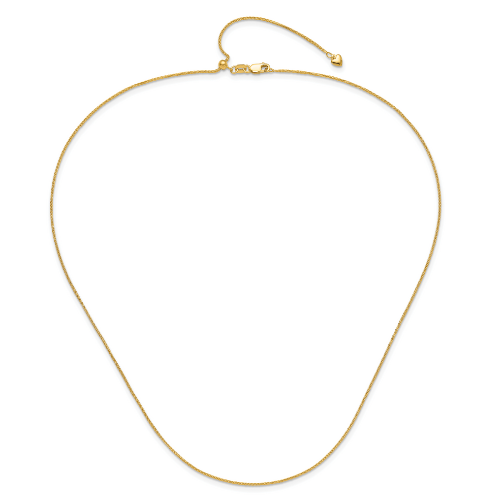 1.0mm 14K Yellow Gold Wheat Chain - Sophia Jewelers