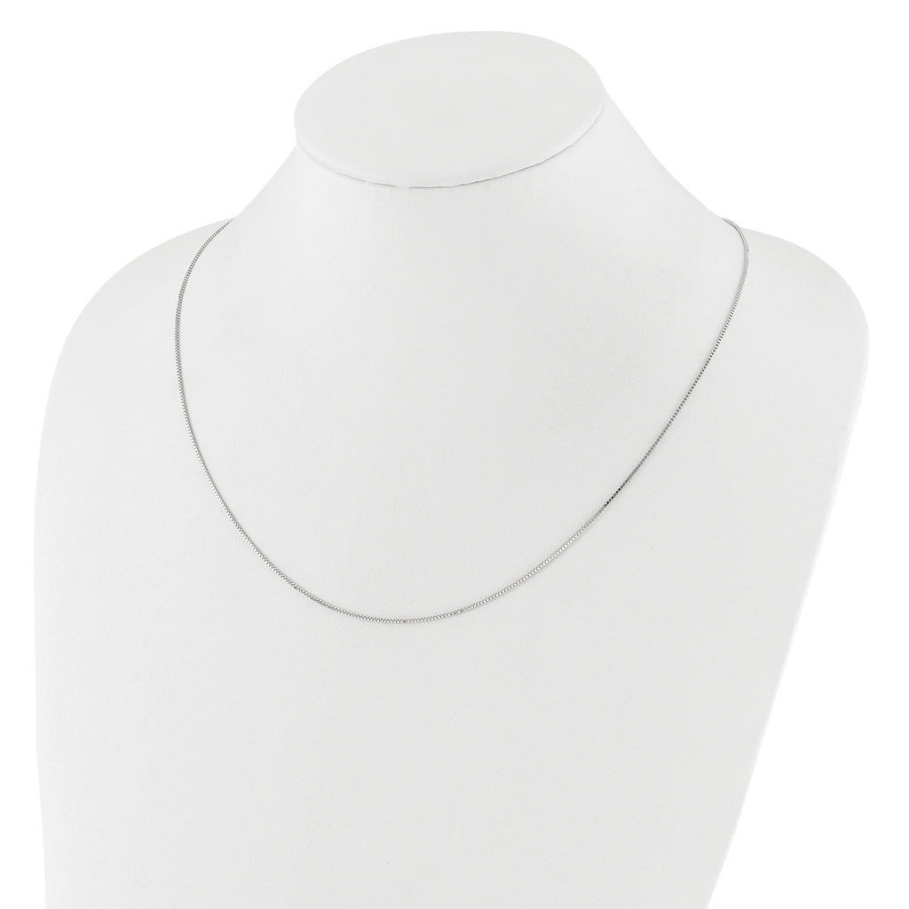 0.9mm 14K White Gold Box Chain - Sophia Jewelers