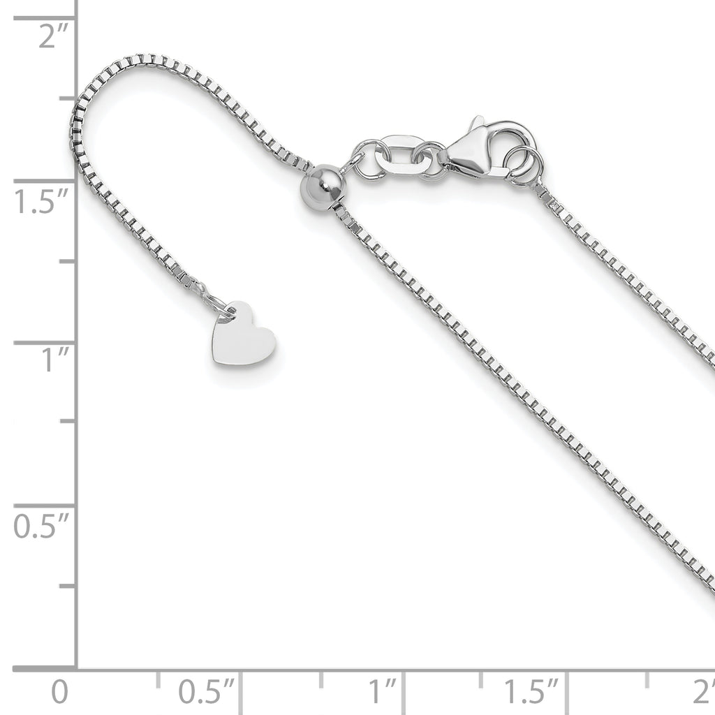 0.9mm 14K White Gold Box Chain - Sophia Jewelers