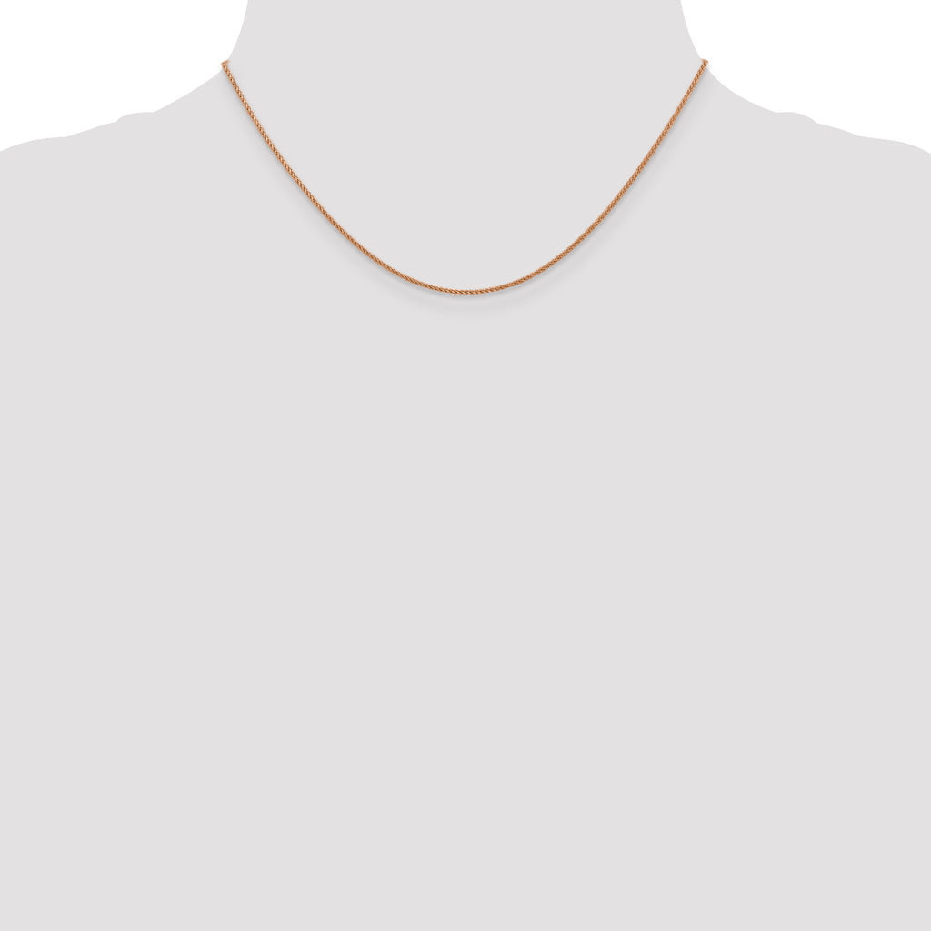 1.0mm 14K Rose Gold Spiga Wheat Chain - Sophia Jewelers