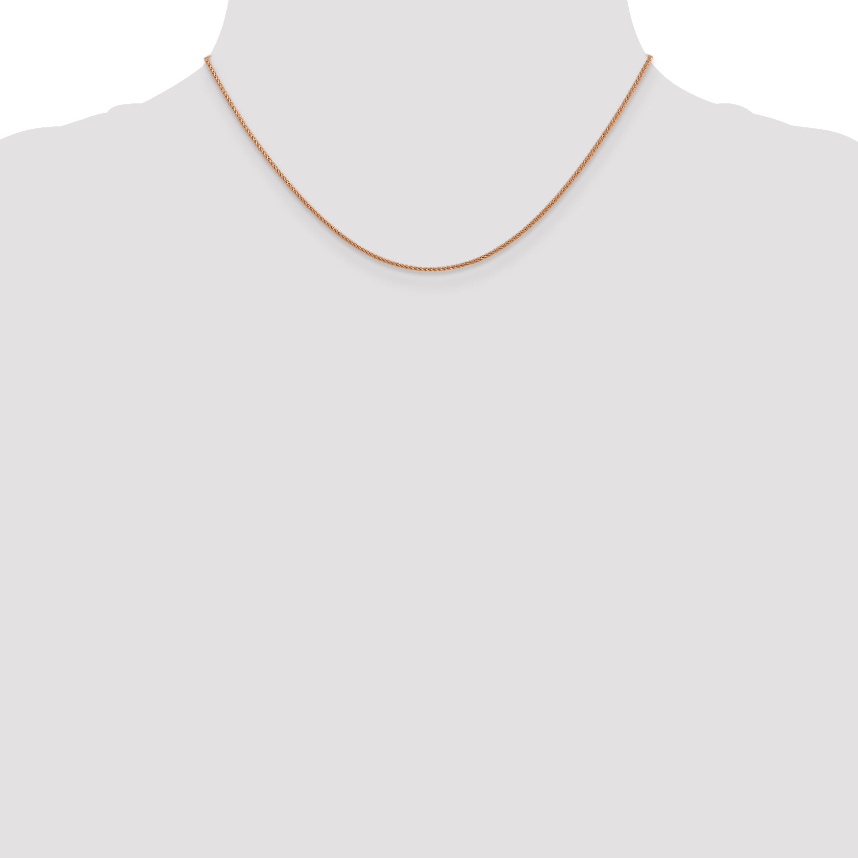 1.0mm 14K Rose Gold Spiga Wheat Chain - Sophia Jewelers