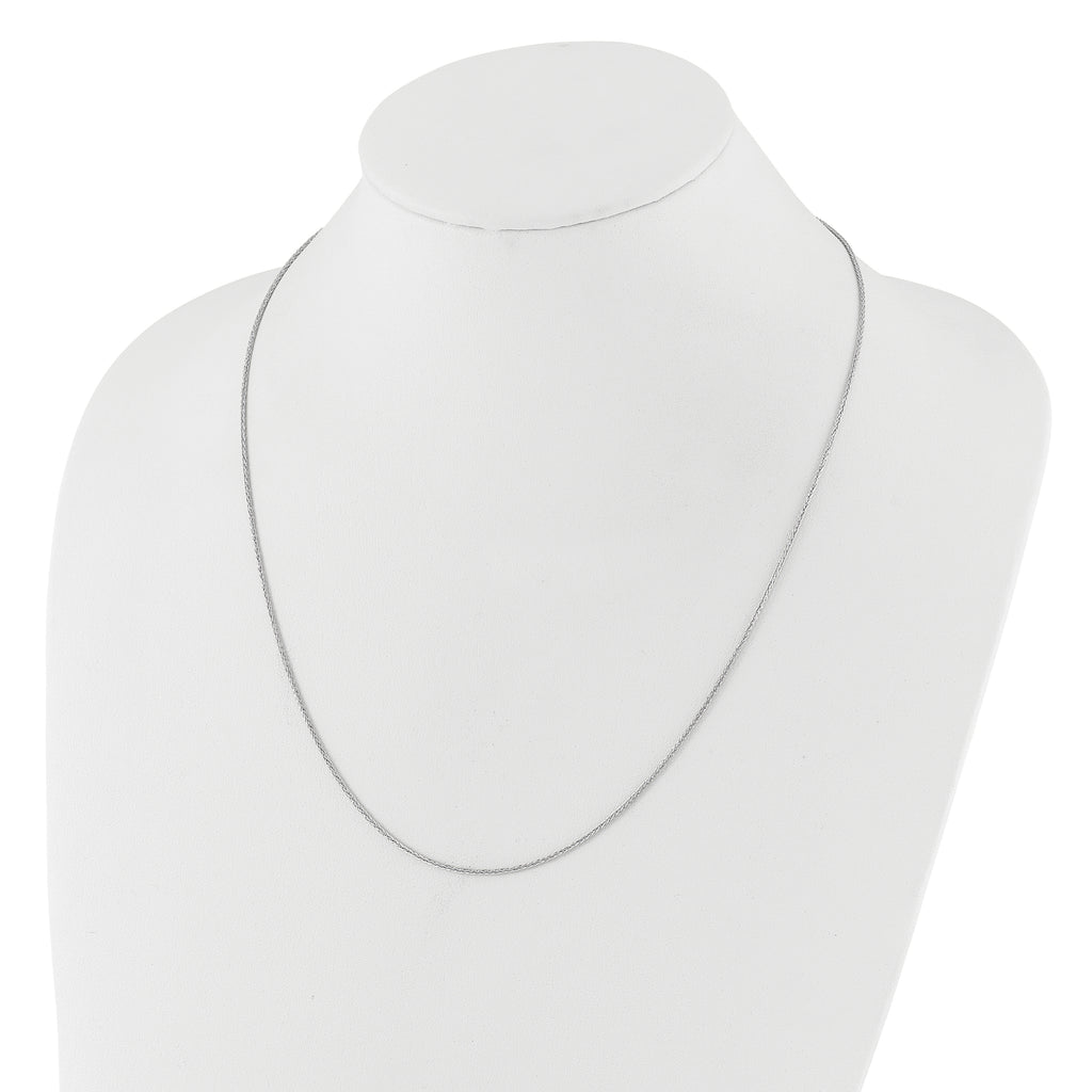 14K White Gold Adjustable 1.4mm Wheat Chain