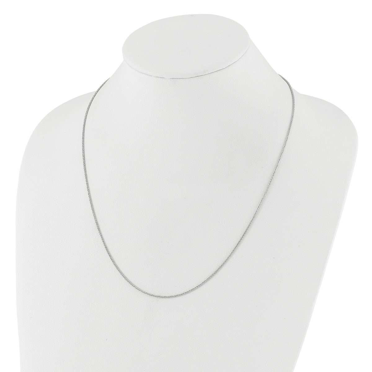 14K White Gold Adjustable 1.4mm Wheat Chain