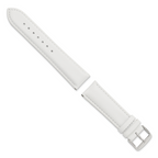 22mm White Smooth Leather Chronograph with Silver-tone Buckle 7.5 inch Watch Band