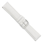 22mm White Smooth Leather Chronograph with Silver-tone Buckle 7.5 inch Watch Band