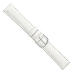 20mm White Genuine Lizard Leather with Silver-tone Buckle 7.5 inch Watch Band