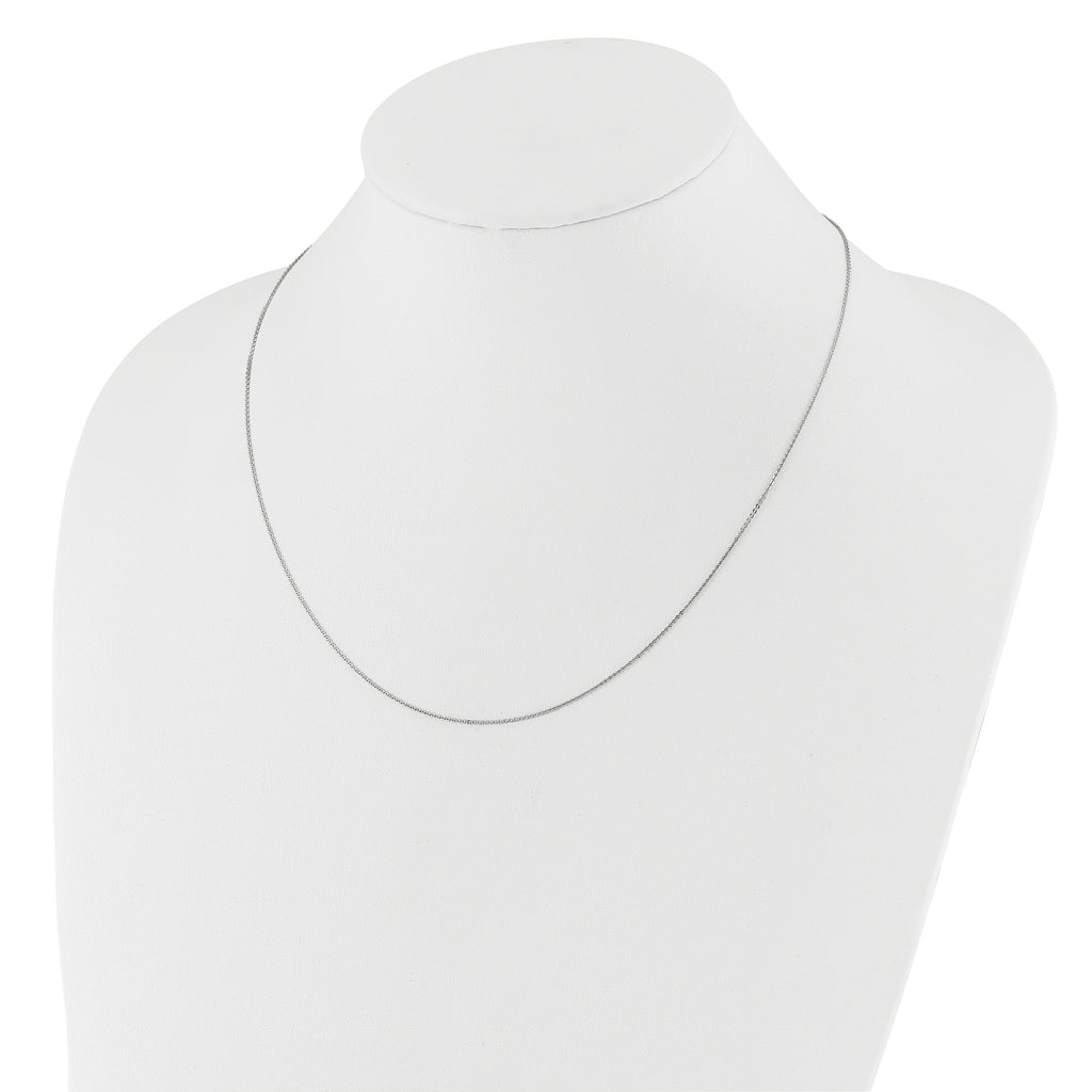 14K White Gold Adjustable 1.2mm Flat Cable Chain