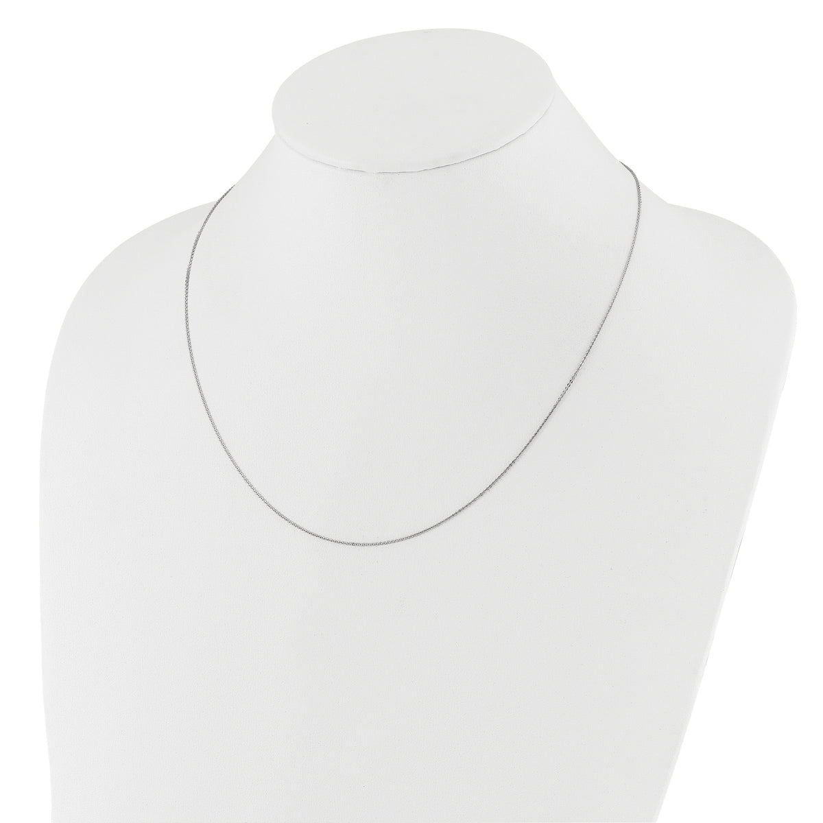 14K White Gold Adjustable 1.2mm Flat Cable Chain