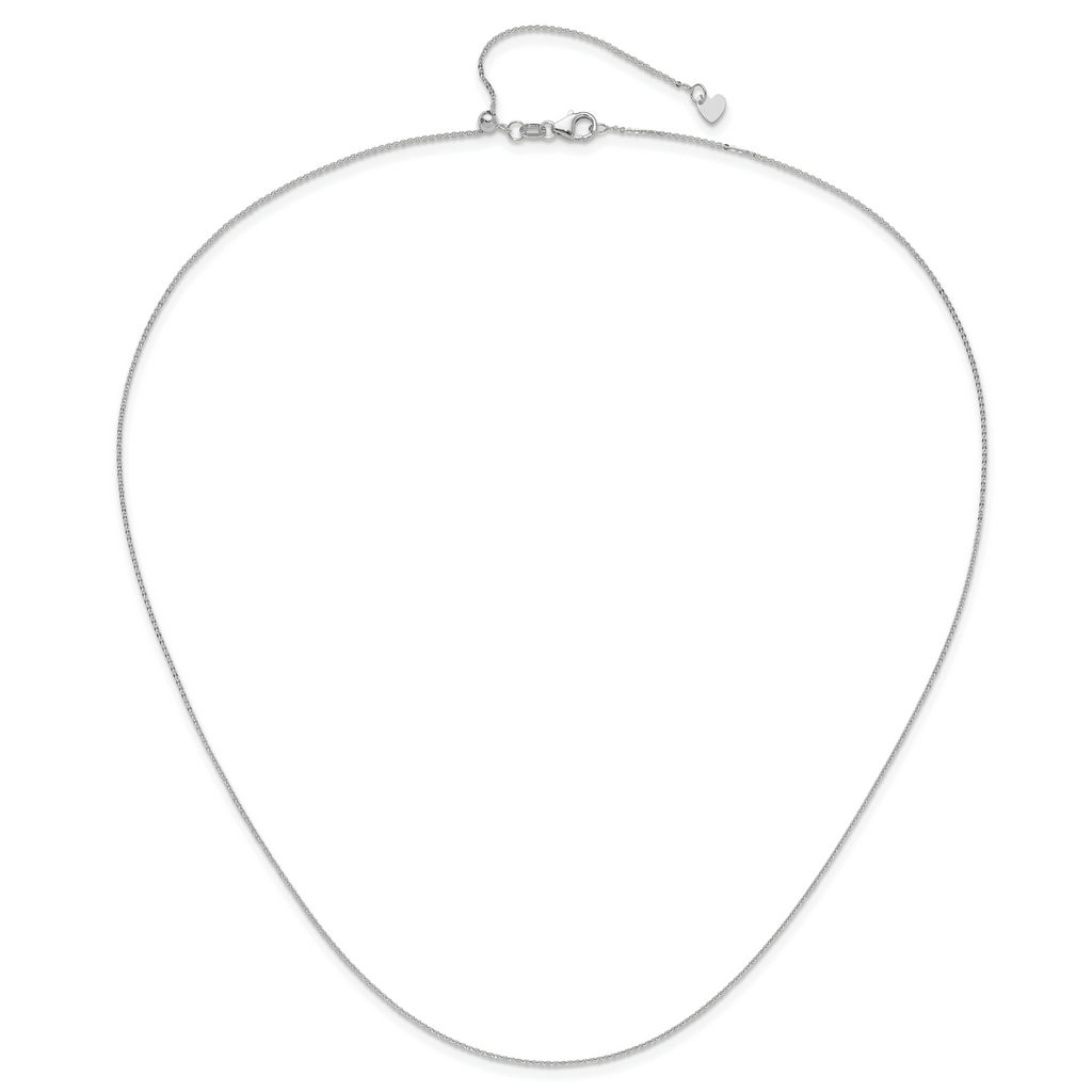 1.2mm 14K White Gold Flat Cable Chain - Sophia Jewelers