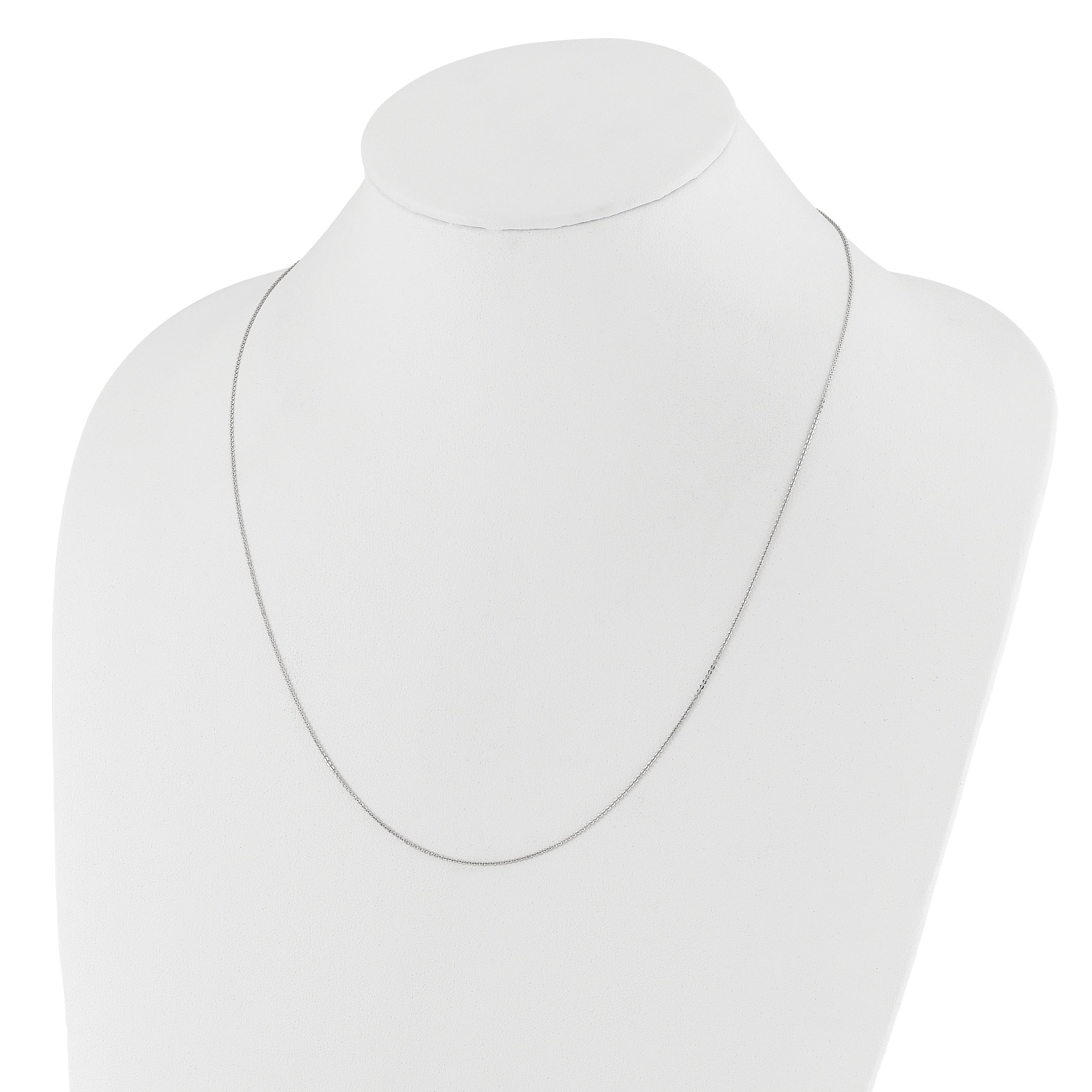 1.2mm 14K White Gold Flat Cable Chain - Sophia Jewelers