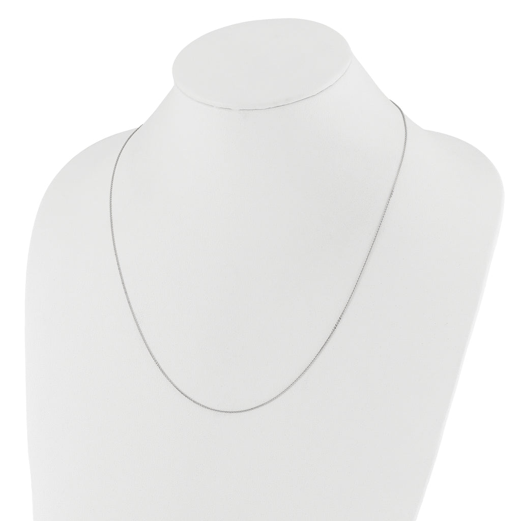 14K White Gold Adjustable 1.2mm Flat Cable Chain