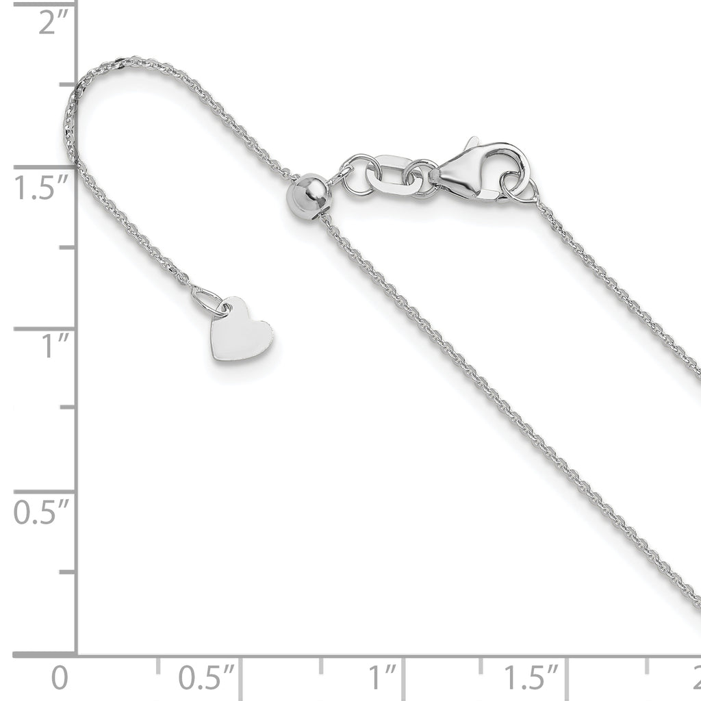 1.2mm 14K White Gold Flat Cable Chain - Sophia Jewelers