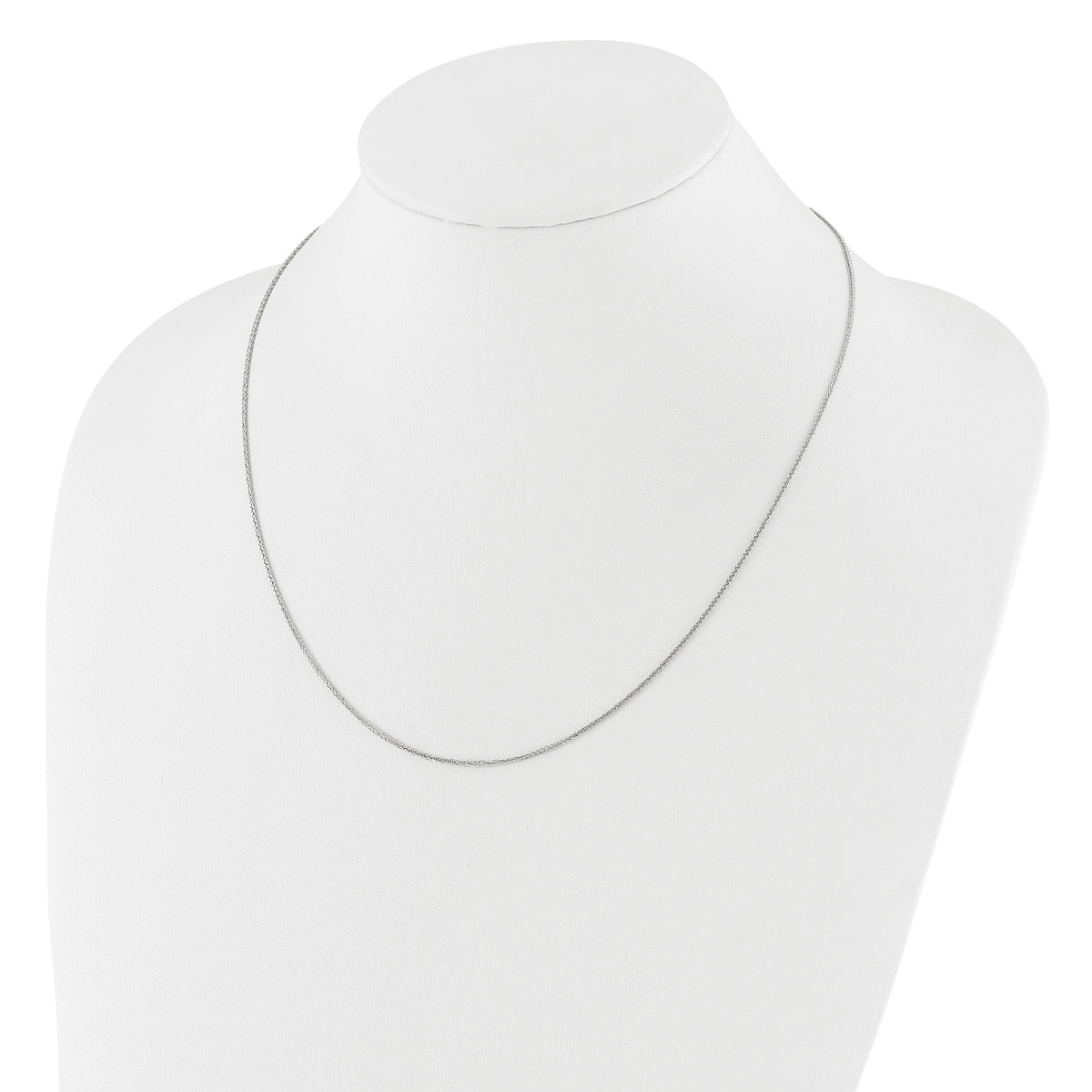 14K White Gold Adjustable 1mm Quadra Wheat Chain