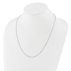 14K White Gold Adjustable 1mm Quadra Wheat Chain