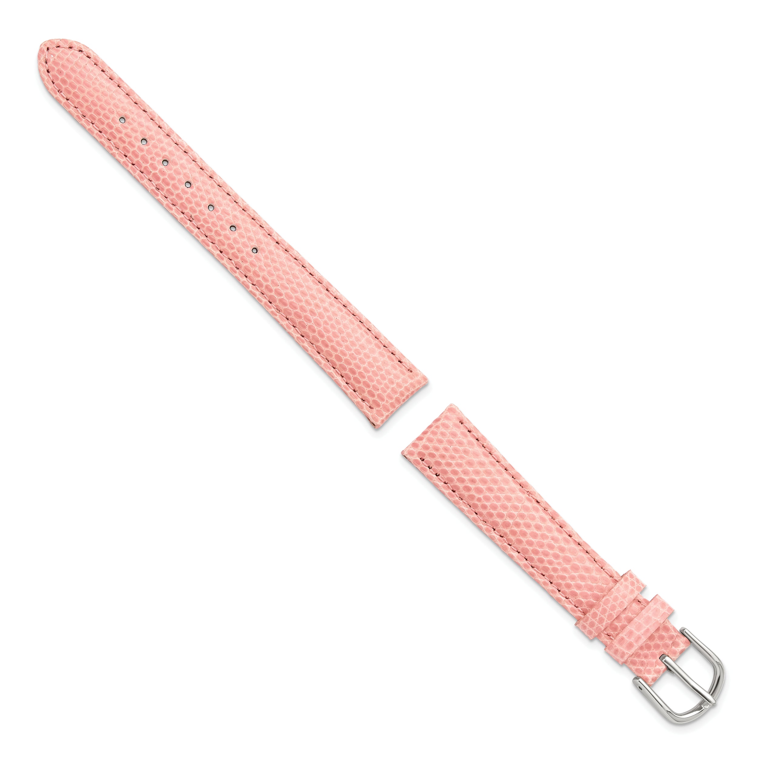 19mm Rose Genuine Lizard Leather with Silver-tone Buckle 7.5 inch Watch Band