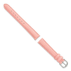 20mm Short Rose Genuine Lizard Leather with Silver-tone Buckle 6.75 inch Watch Band