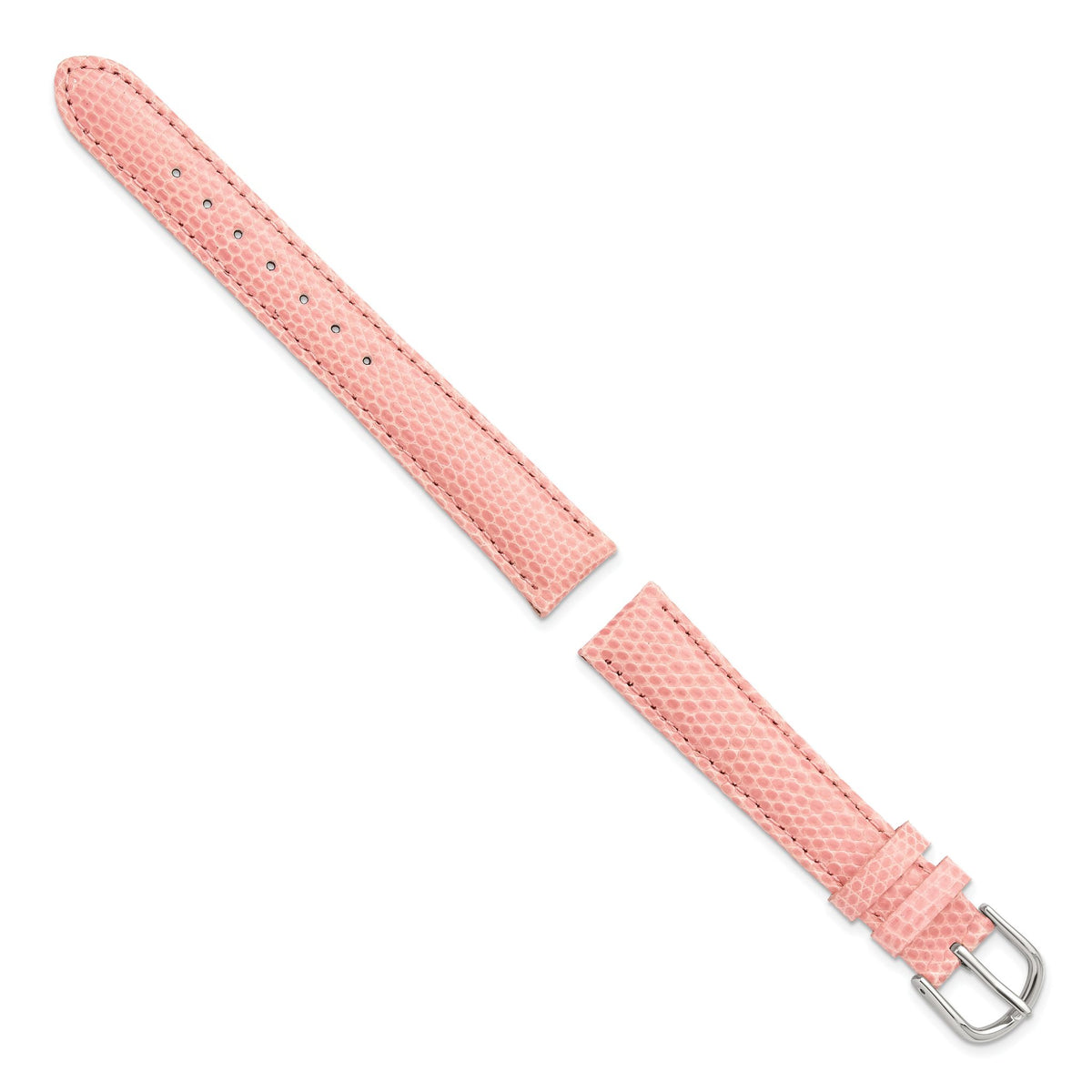Lizard Leather Watch Band in Rose with Silver-Tone Buckle, 20mm - Sophia Jewelers
