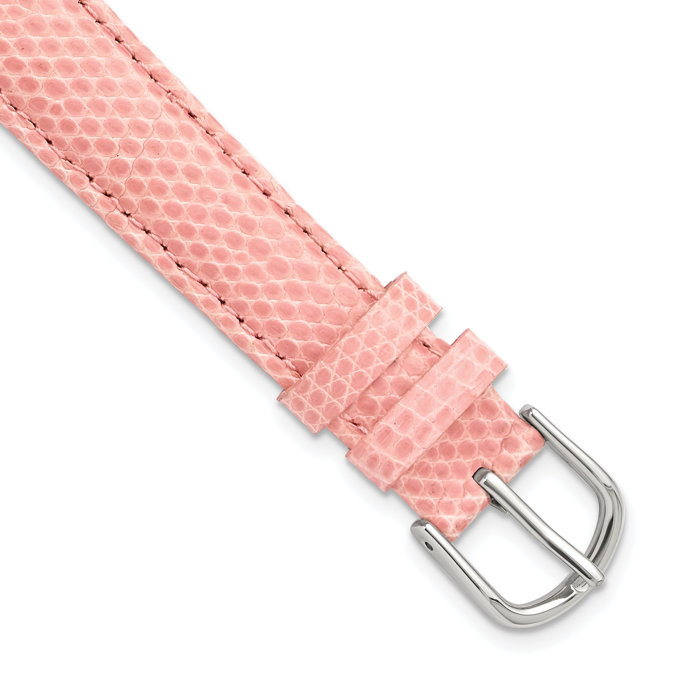 Lizard-Grain Leather Watch Band with Silver-Tone Buckle