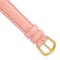 20mm Rose Genuine Lizard Leather with Gold-tone Buckle 7.5 inch Watch Band