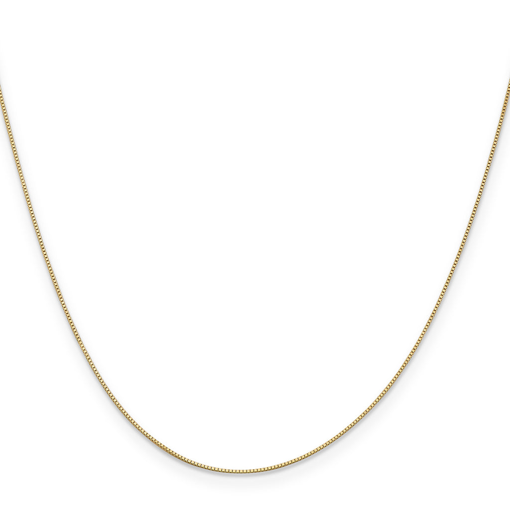 0.5mm 14K Yellow Gold Baby Box Chain - Sophia Jewelers