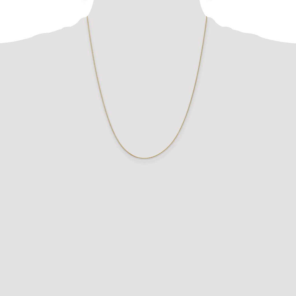 14K .5mm Baby Box with Lobster Clasp Chain