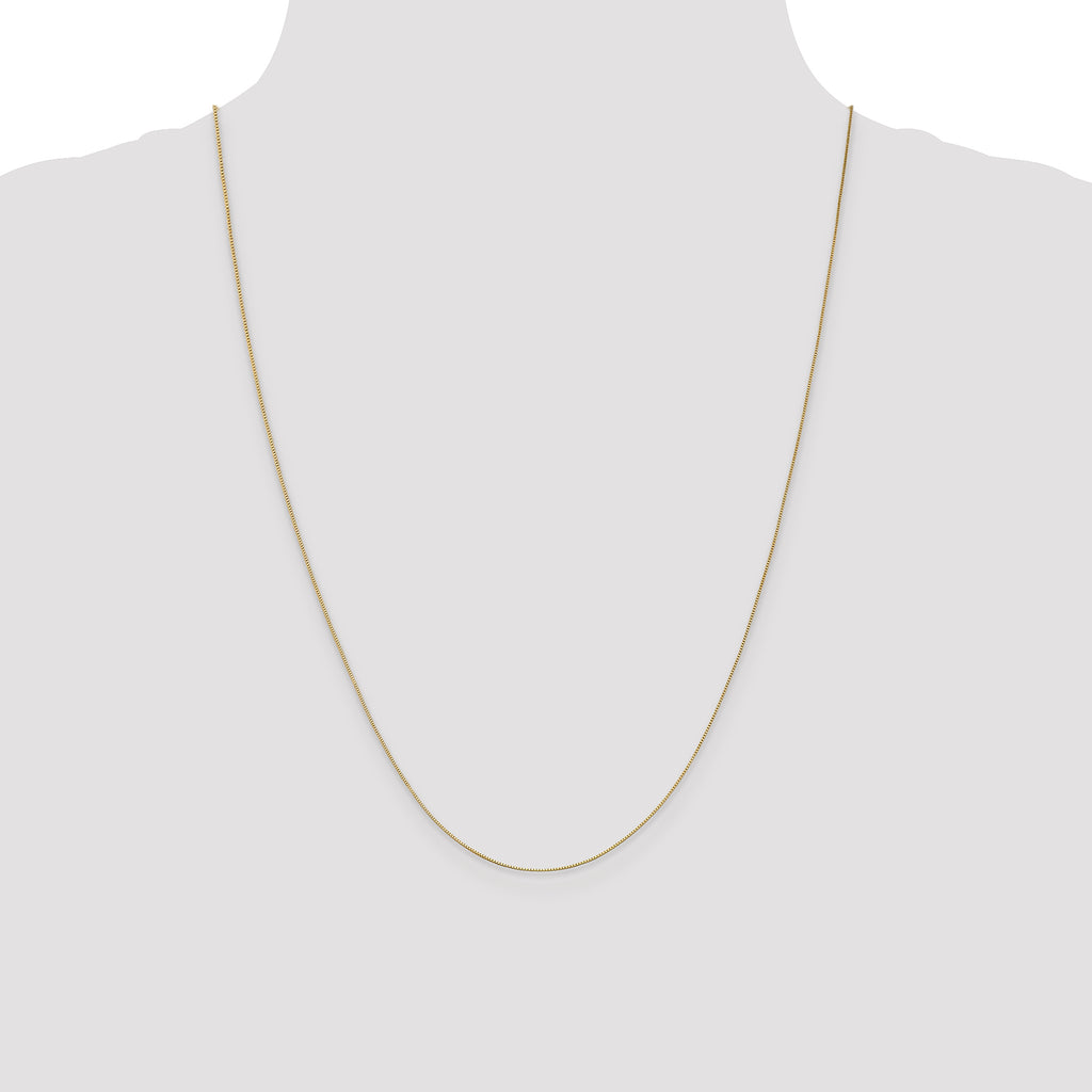 14K .5mm Baby Box with Lobster Clasp Chain