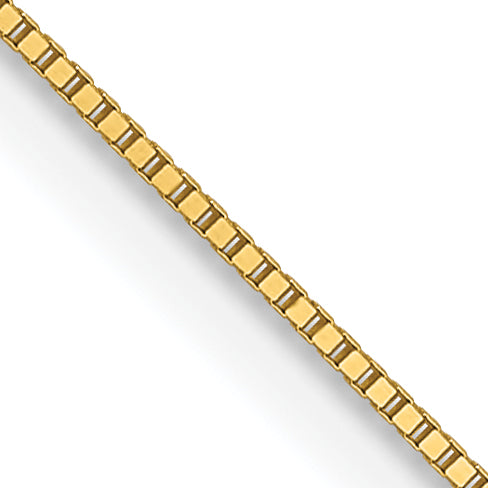 0.5mm 14K Yellow Gold Baby Box Chain - Sophia Jewelers