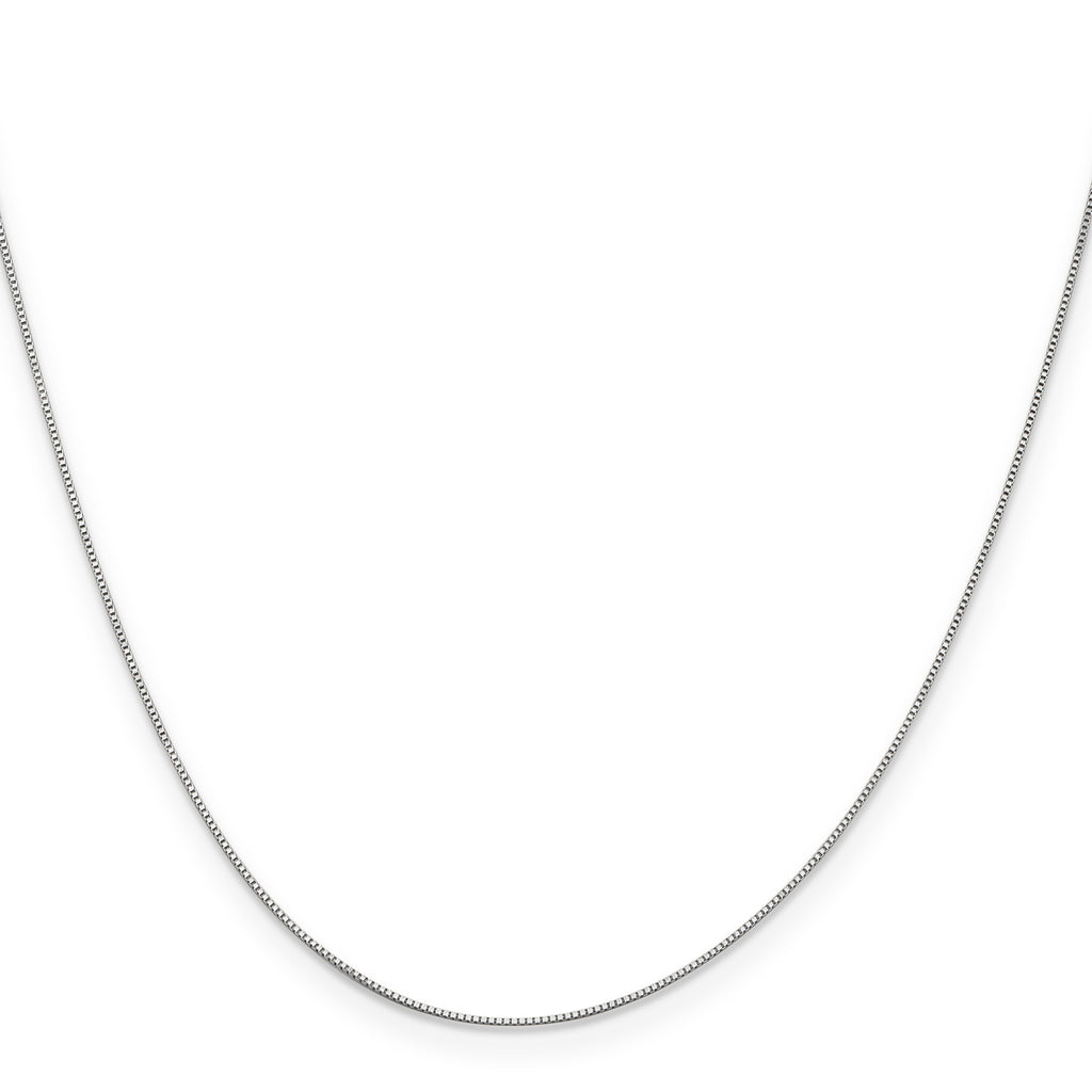 0.5mm 14K White Gold Baby Box Chain - Sophia Jewelers