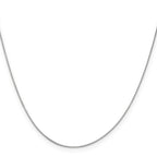 0.5mm 14K White Gold Baby Box Chain - Sophia Jewelers
