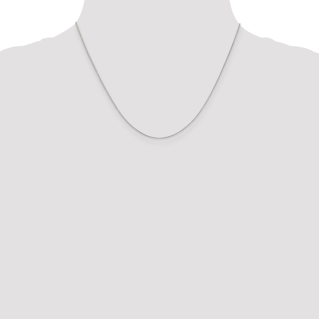 Baby Box Chain Necklace in 14K White Gold, 0.5mm - Sophia Jewelers
