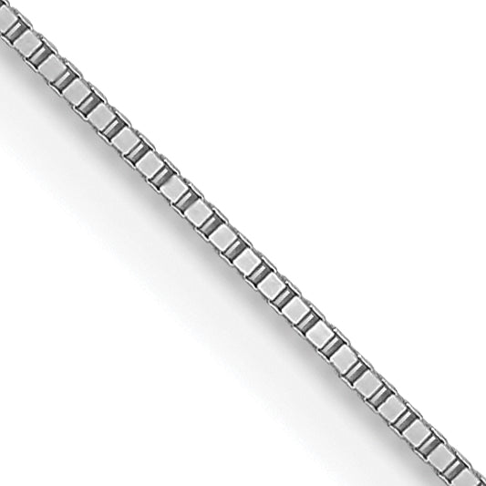 0.5mm 14K White Gold Baby Box Chain - Sophia Jewelers