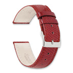 18mm Red Genuine Lizard Leather with Silver-tone Buckle 7.5 inch Watch Band