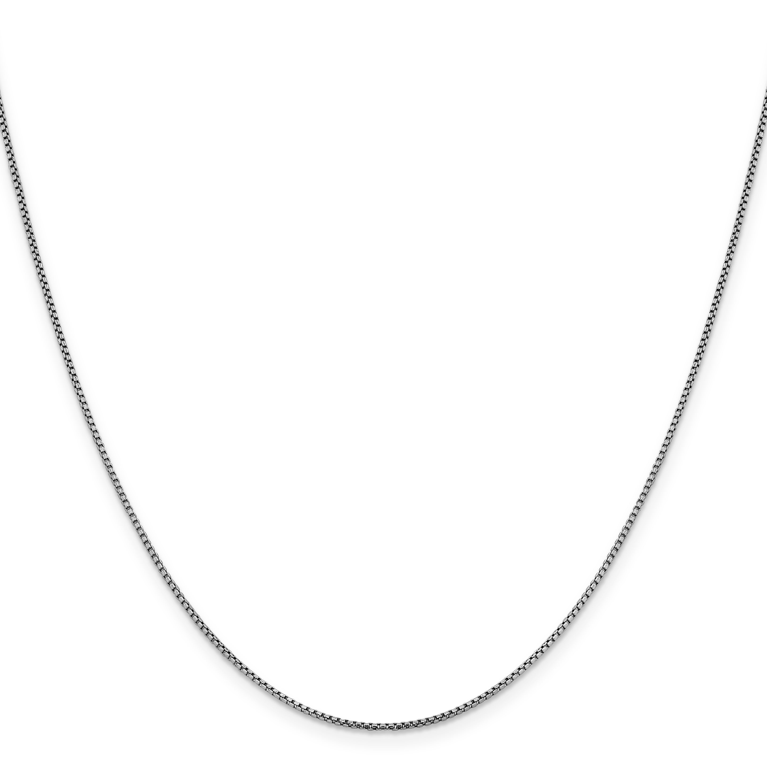 1.1mm 14K White Gold Sparkle Octagonal Box Chain - Sophia Jewelers