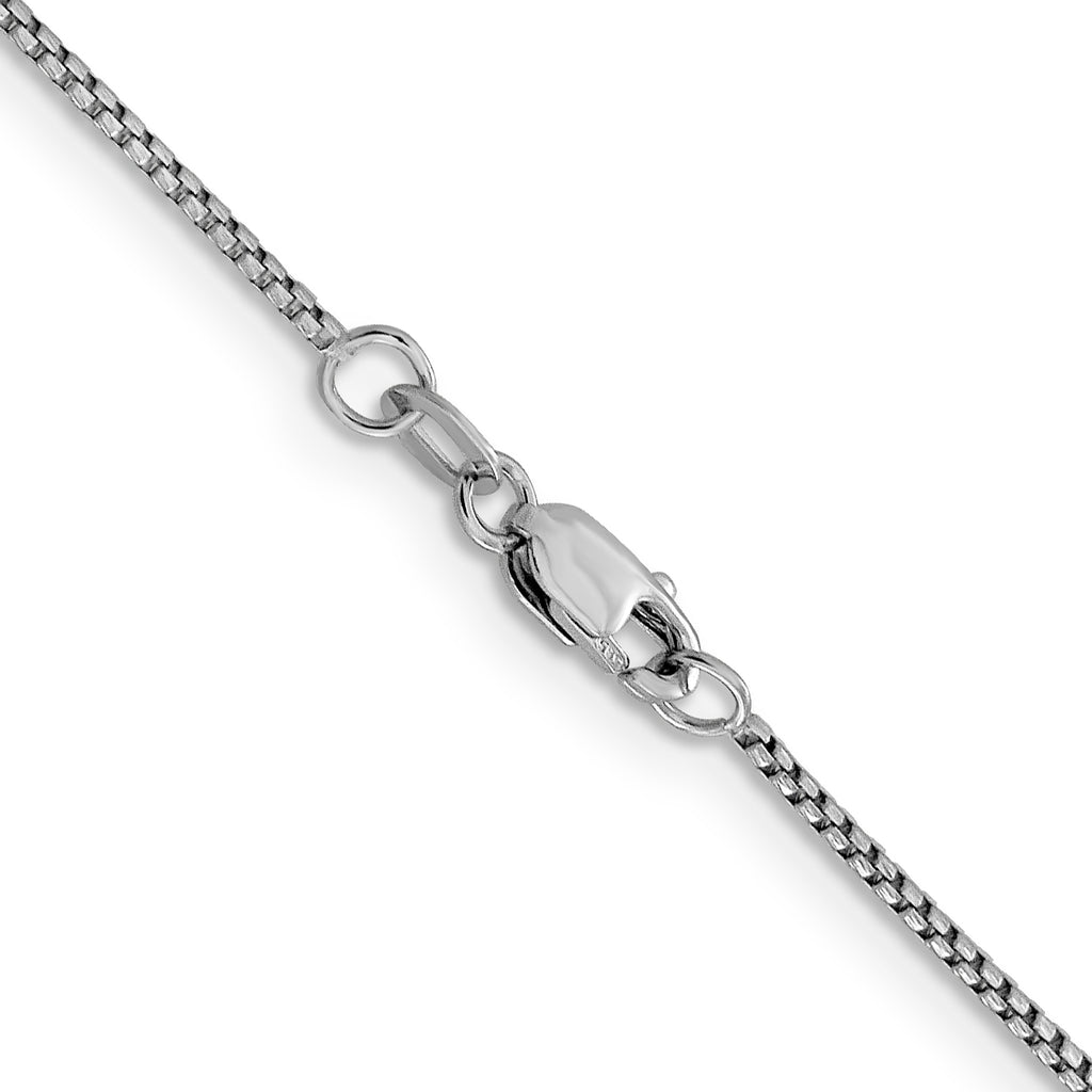 1.1mm 14K White Gold Sparkle Octagonal Box Chain - Sophia Jewelers