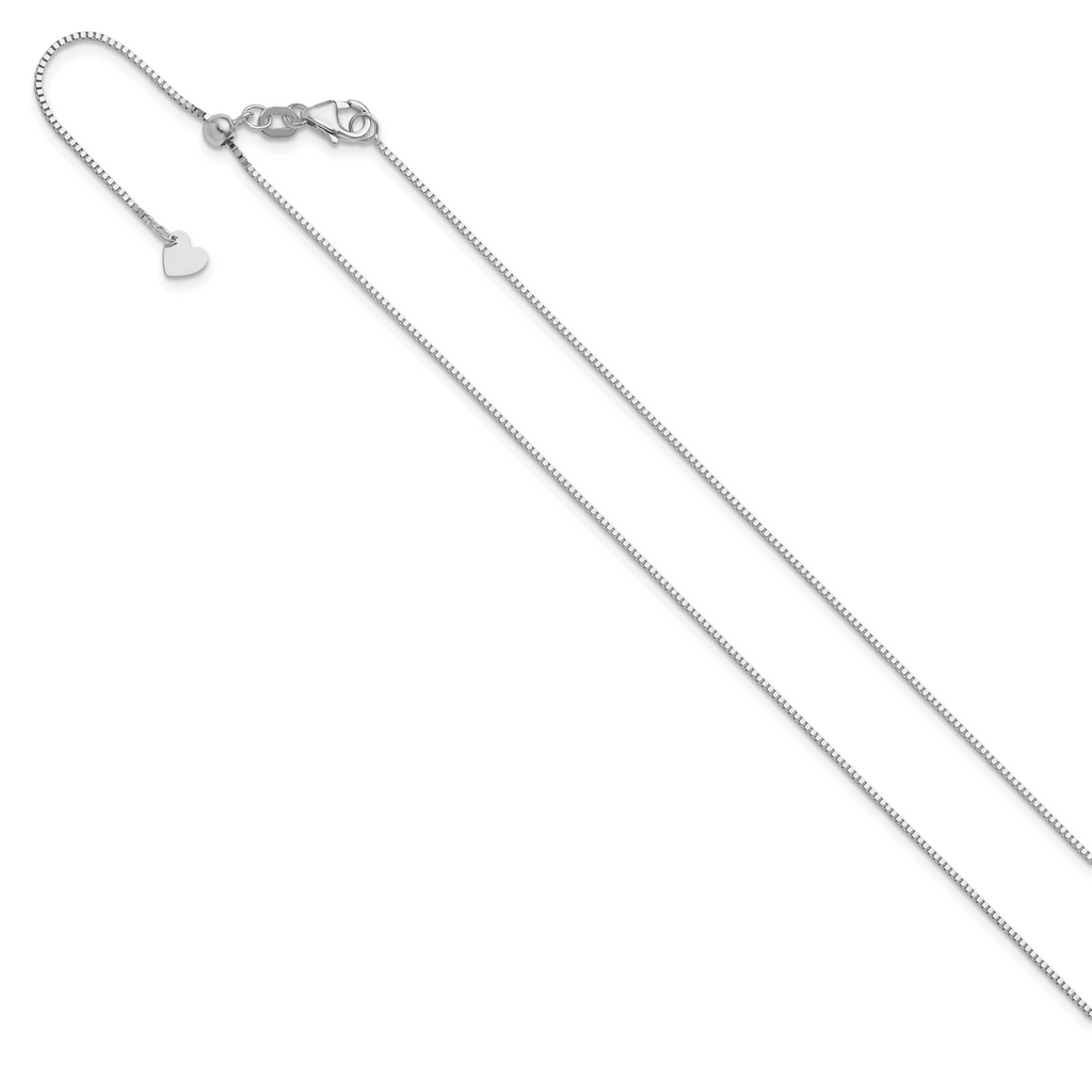 0.8mm 14K White Gold Box Chain - Sophia Jewelers