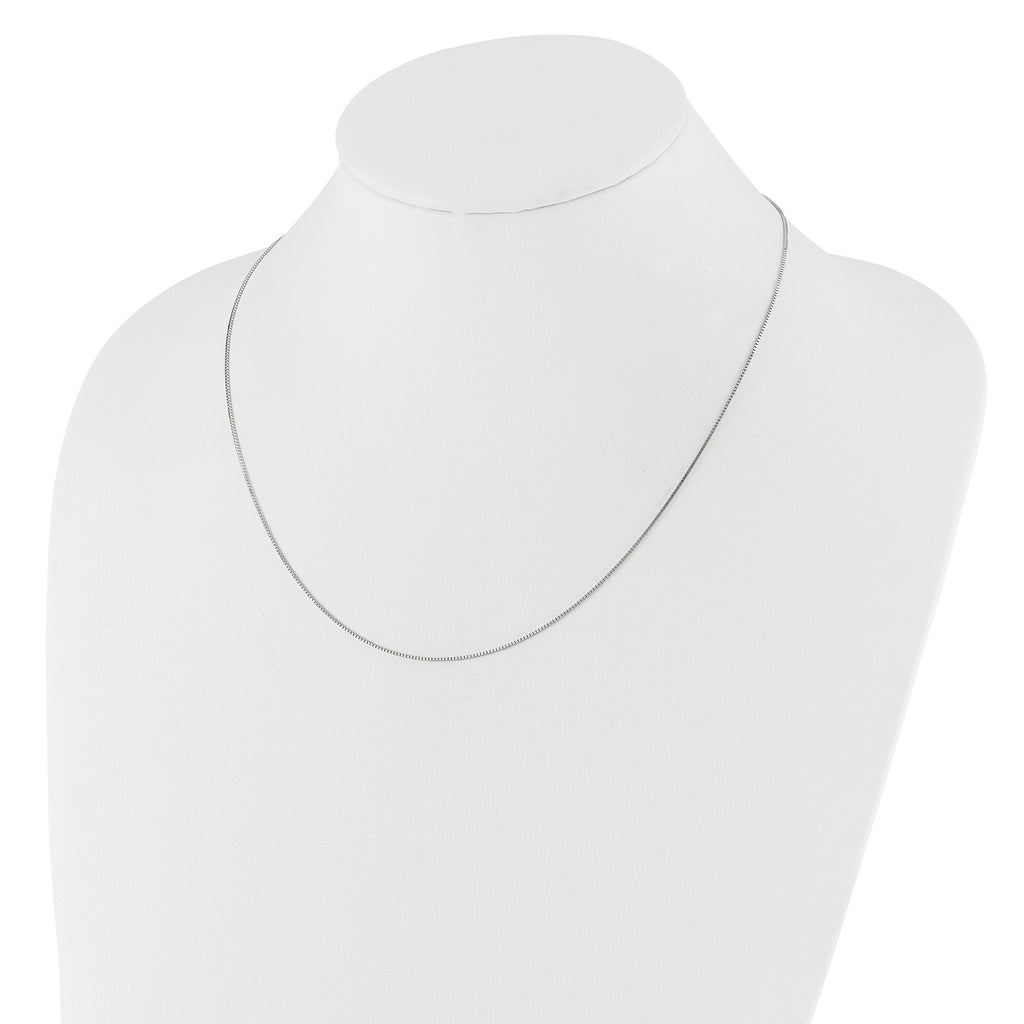 0.8mm 14K White Gold Box Chain - Sophia Jewelers