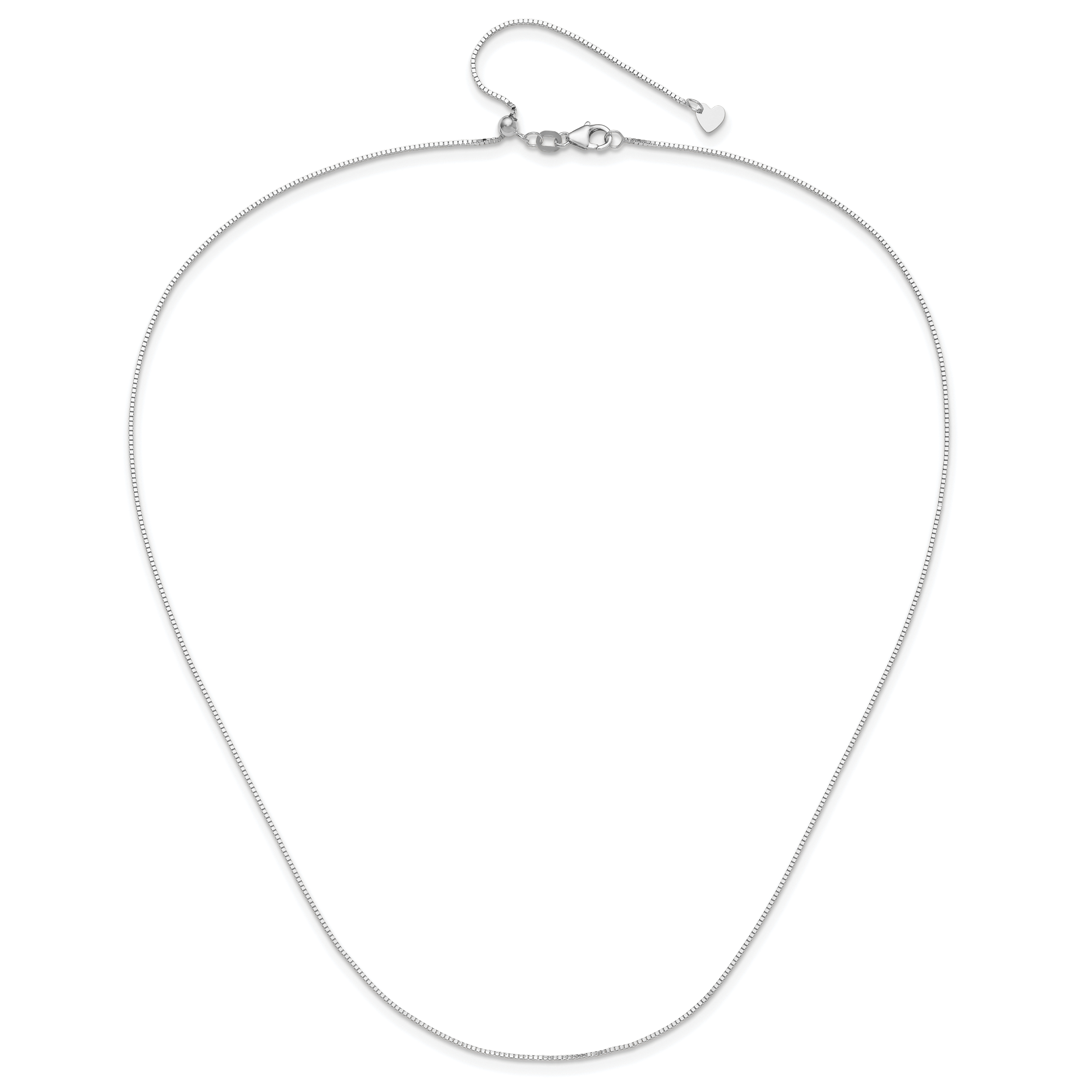 0.8mm 14K White Gold Box Chain - Sophia Jewelers