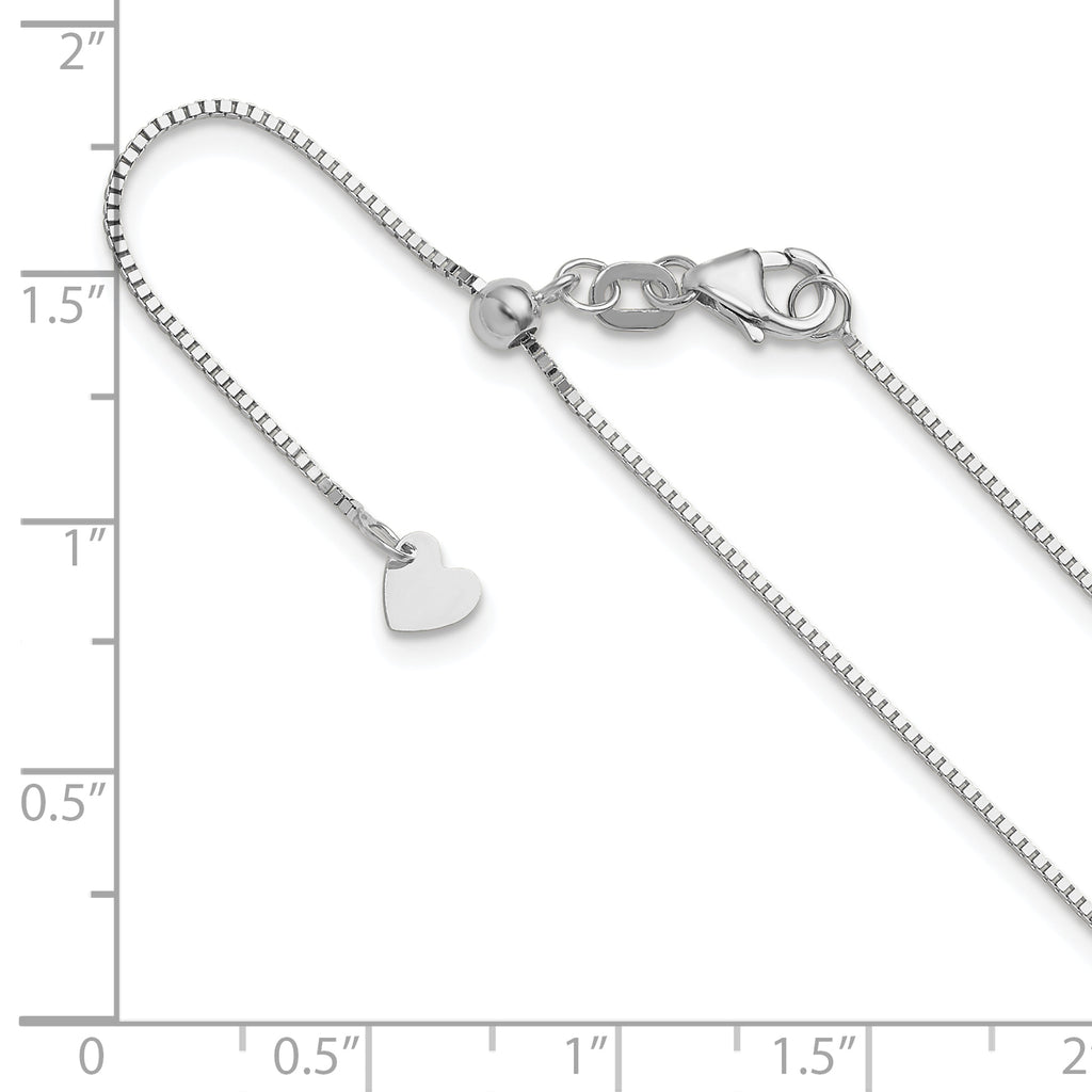 0.8mm 14K White Gold Box Chain - Sophia Jewelers