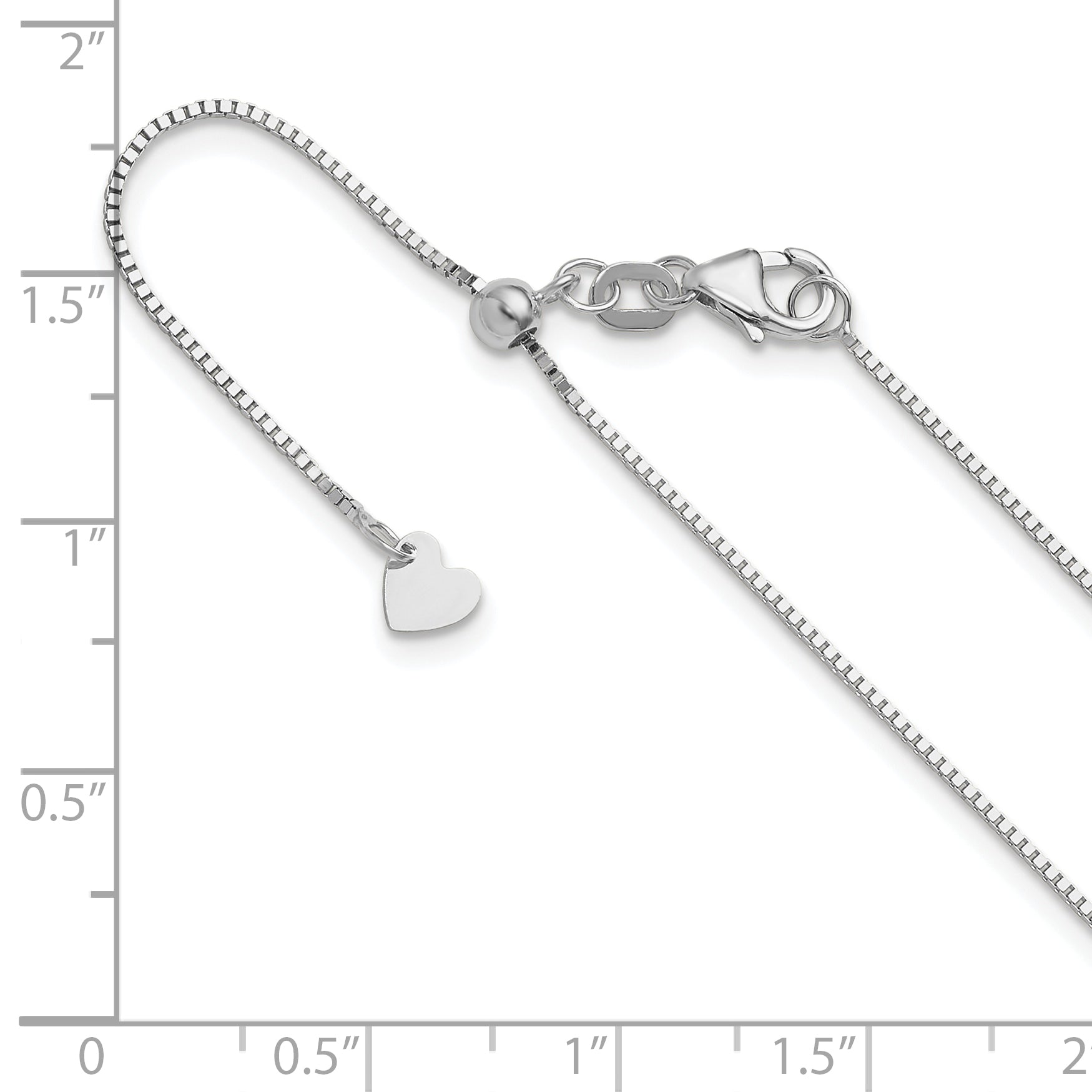 0.8mm 14K White Gold Box Chain - Sophia Jewelers