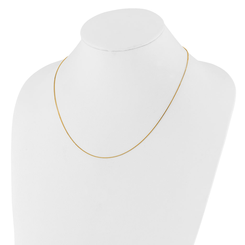 0.8mm 14K Yellow Gold Box Chain - Sophia Jewelers