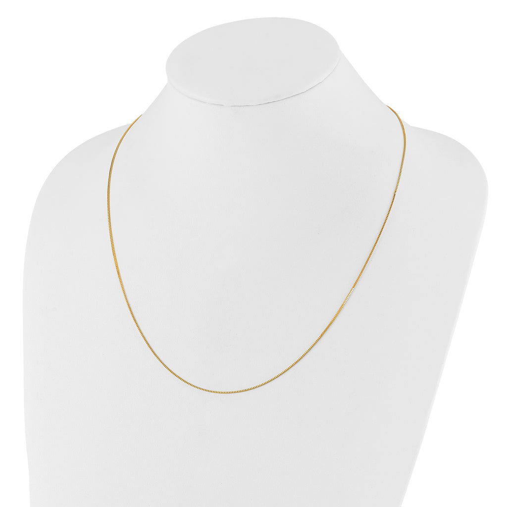 0.8mm 14K Yellow Gold Box Chain - Sophia Jewelers