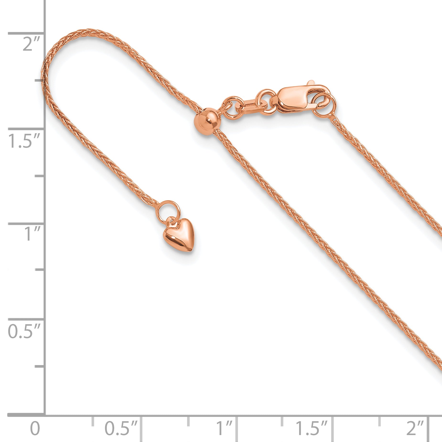 1.0mm 14K Rose Gold Wheat Chain - Sophia Jewelers