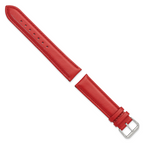 12mm Red Smooth Leather with Silver-tone Buckle 6.75 inch Watch Band