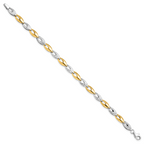 14K Two-tone Polished and Diamond-cut Fancy Link Bracelet