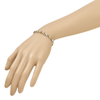 14K Two-tone Polished and Diamond-cut Fancy Link Bracelet