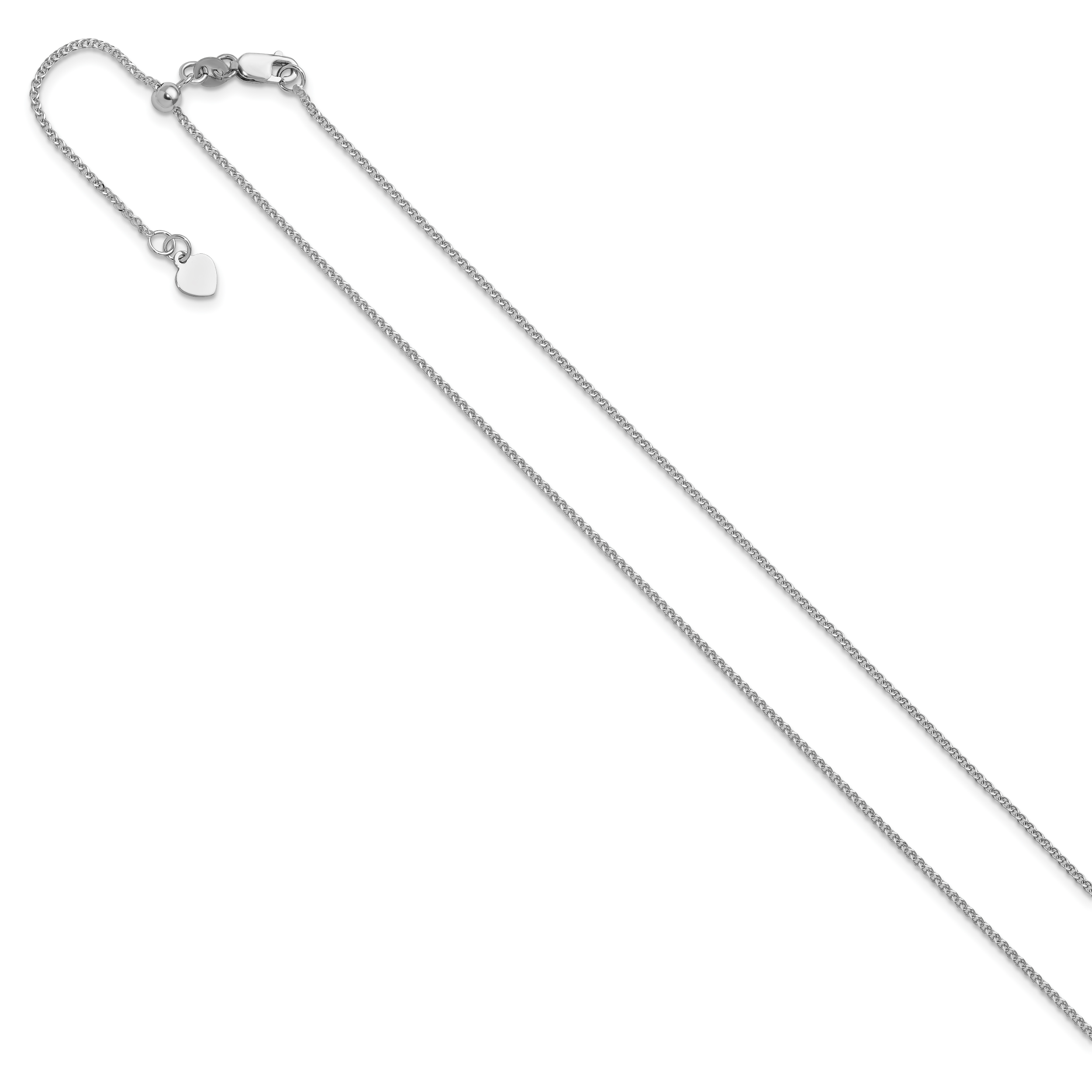 1.2mm 14K White Gold Curb Chain - Sophia Jewelers Main image