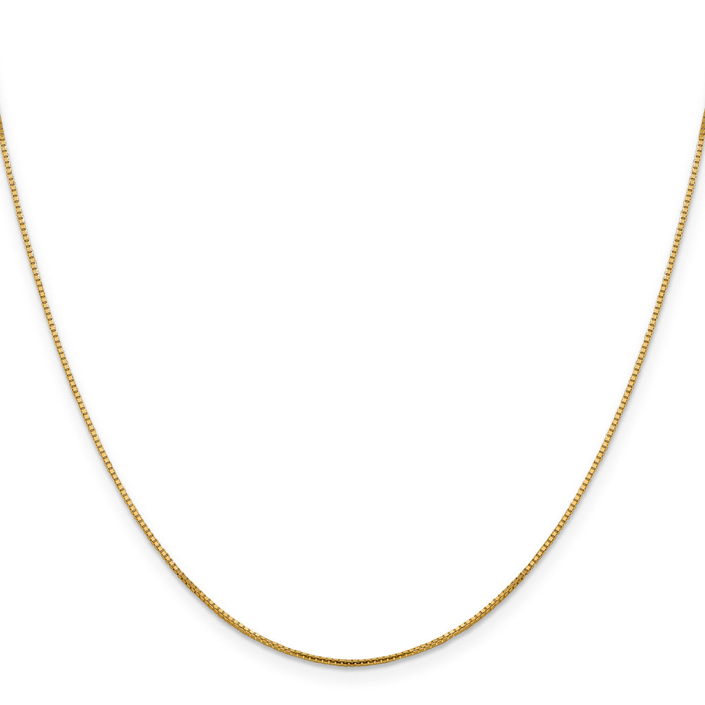 1.0mm 14K Yellow Gold Sparkle Octagonal Box Chain - Sophia Jewelers