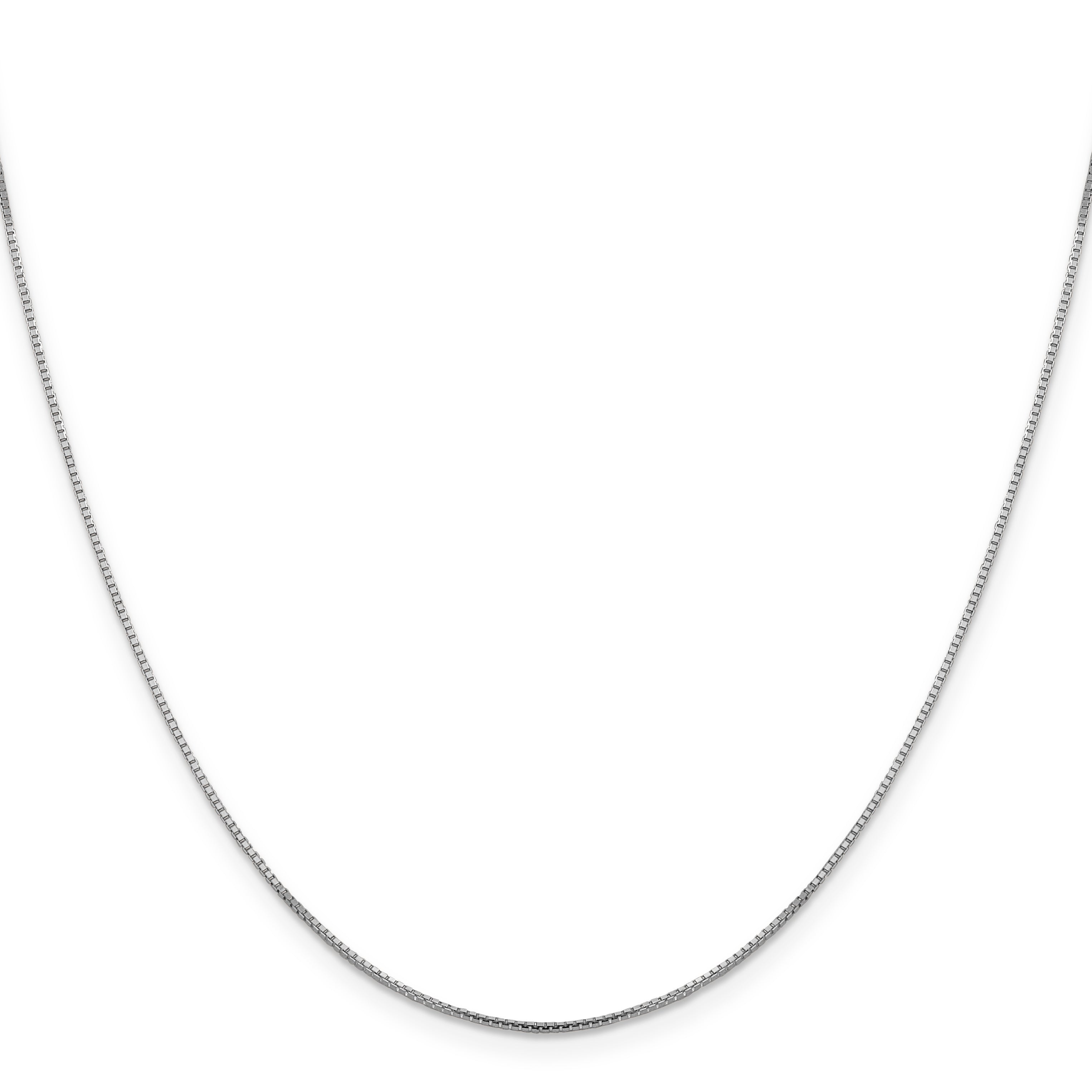 1.0mm 14K White Gold Sparkle Octagonal Box Chain Secondary image